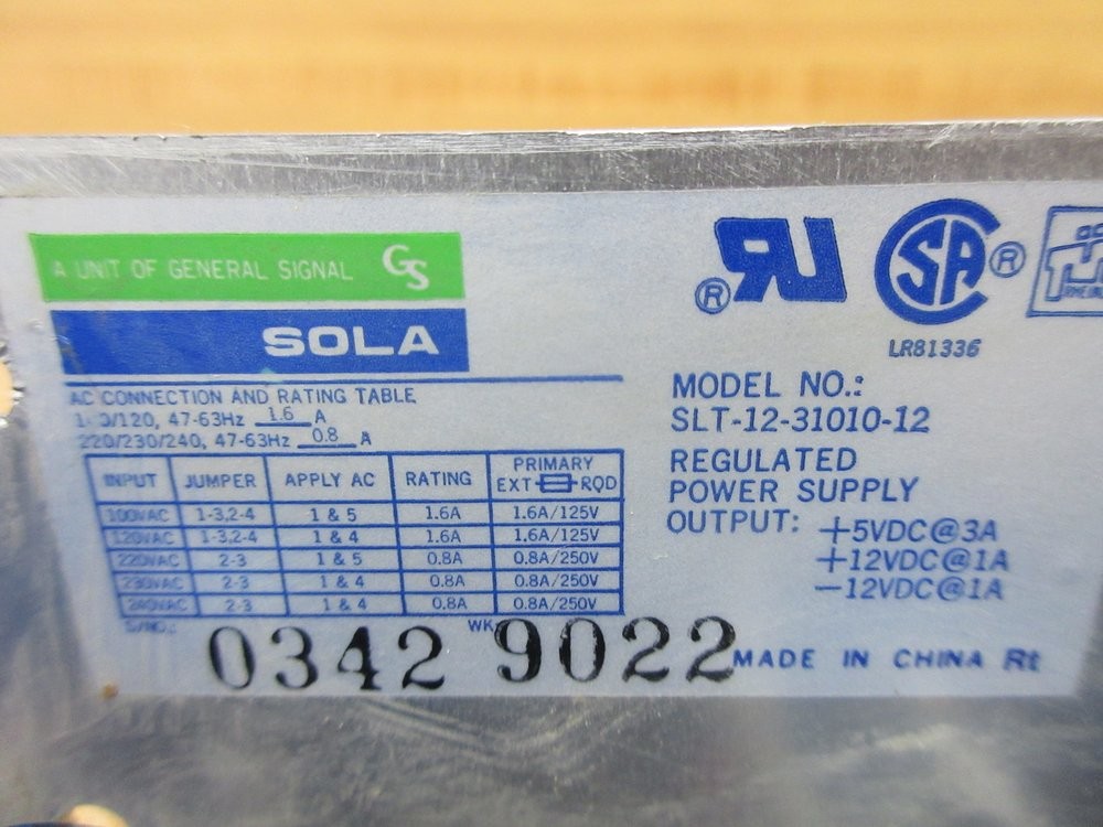 Sola SLT-12-31010-12 Emerson Power Supply SLT123101012