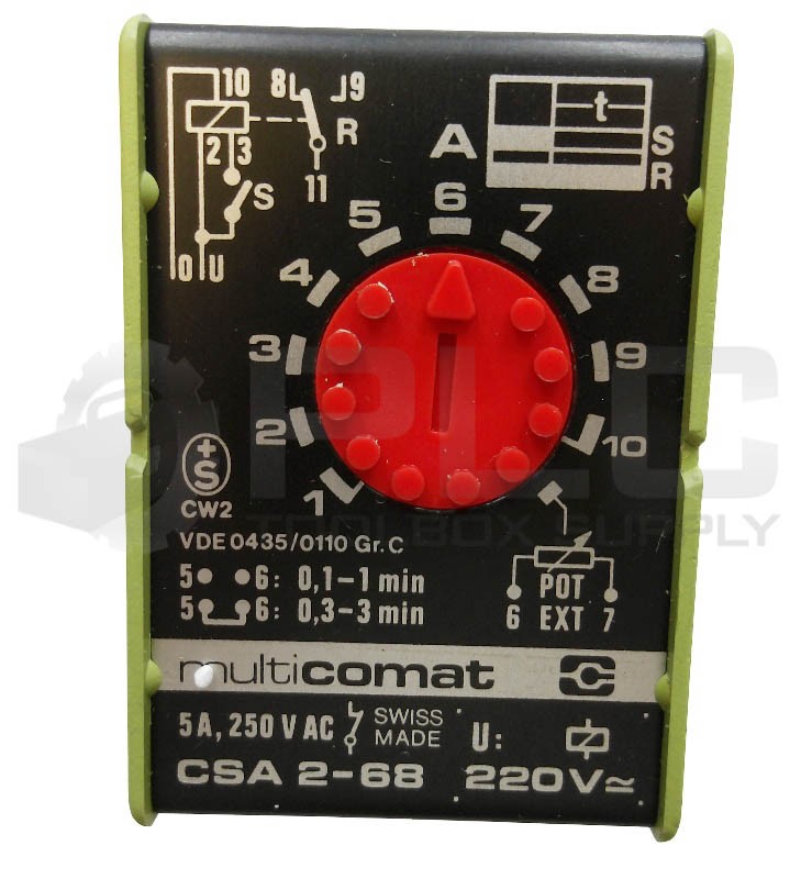 NEW MULTICOMAT CSA 2-68 TIME DELAY RELAY 5A 250VAC 220V