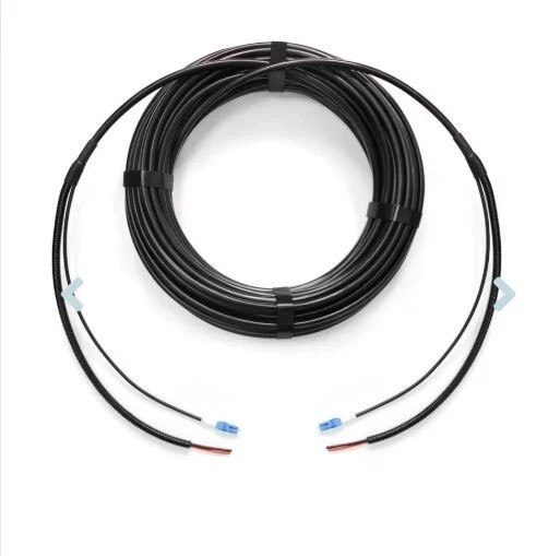 LightSaber Fiber/Power Hybrid Cable, 2F SM Armored Fiber 150 ft