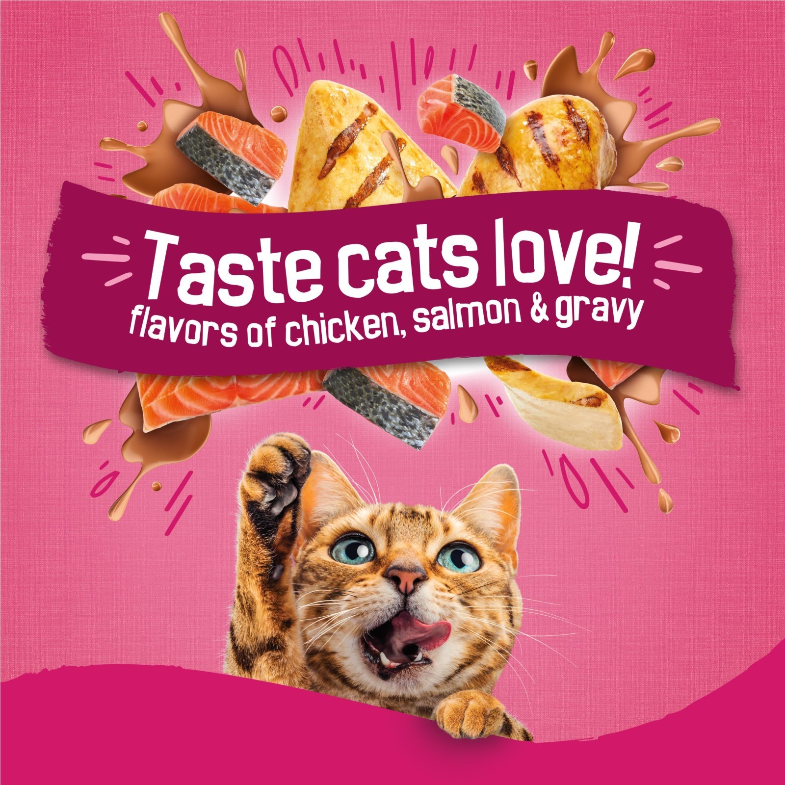 3PACK Purina Friskies Gravy Swirlers with Flavors of Chicken,Salmon & Gravy,16Lb