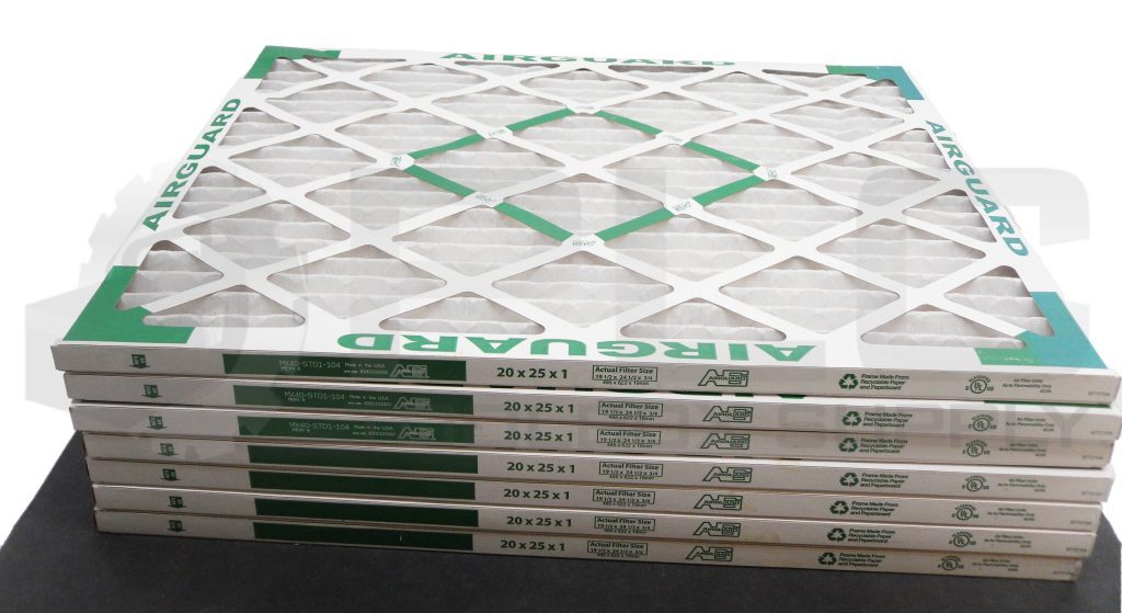 LOT OF 7 NEW AIRGUARD MX40-STD1-104 AIR FILTER 20X25X1