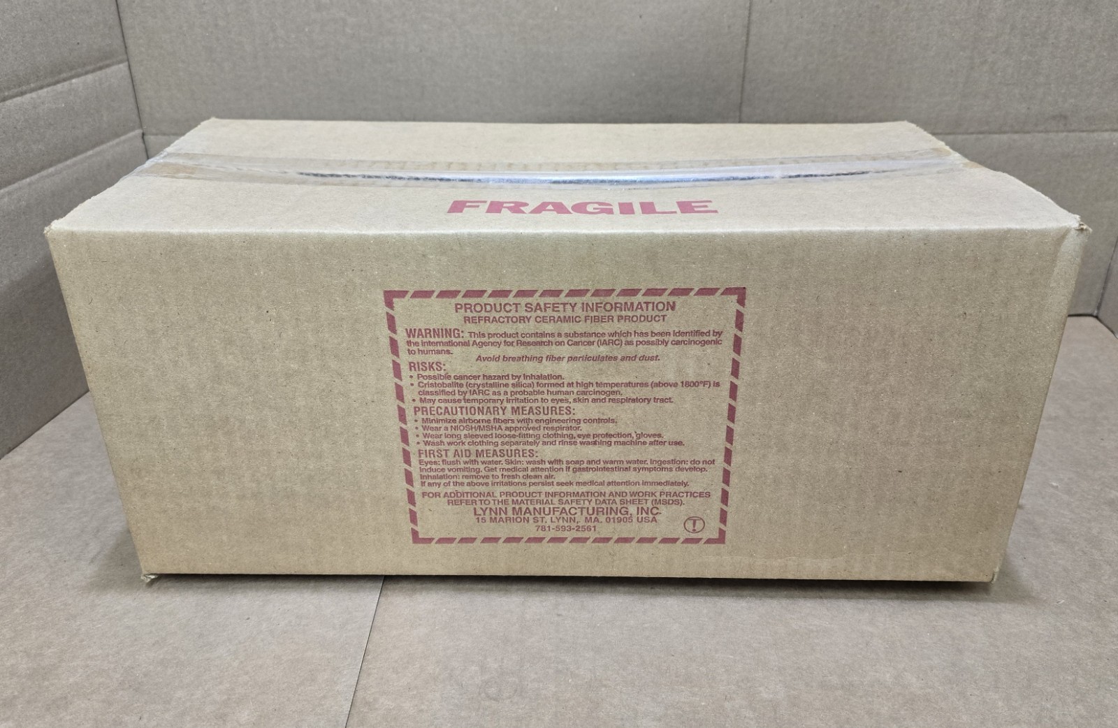 Box of 1 LYNN 9450 Kaowool 2300F Ceramic Fiber Blanket 56″ x 14″ x 3/4″