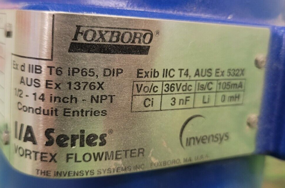 ⚡FOXBORO I/A SERIES, 83 VORTEX 1″ FLOWMETER PESSCO IS OFFERING 1 G092923-4 🗽