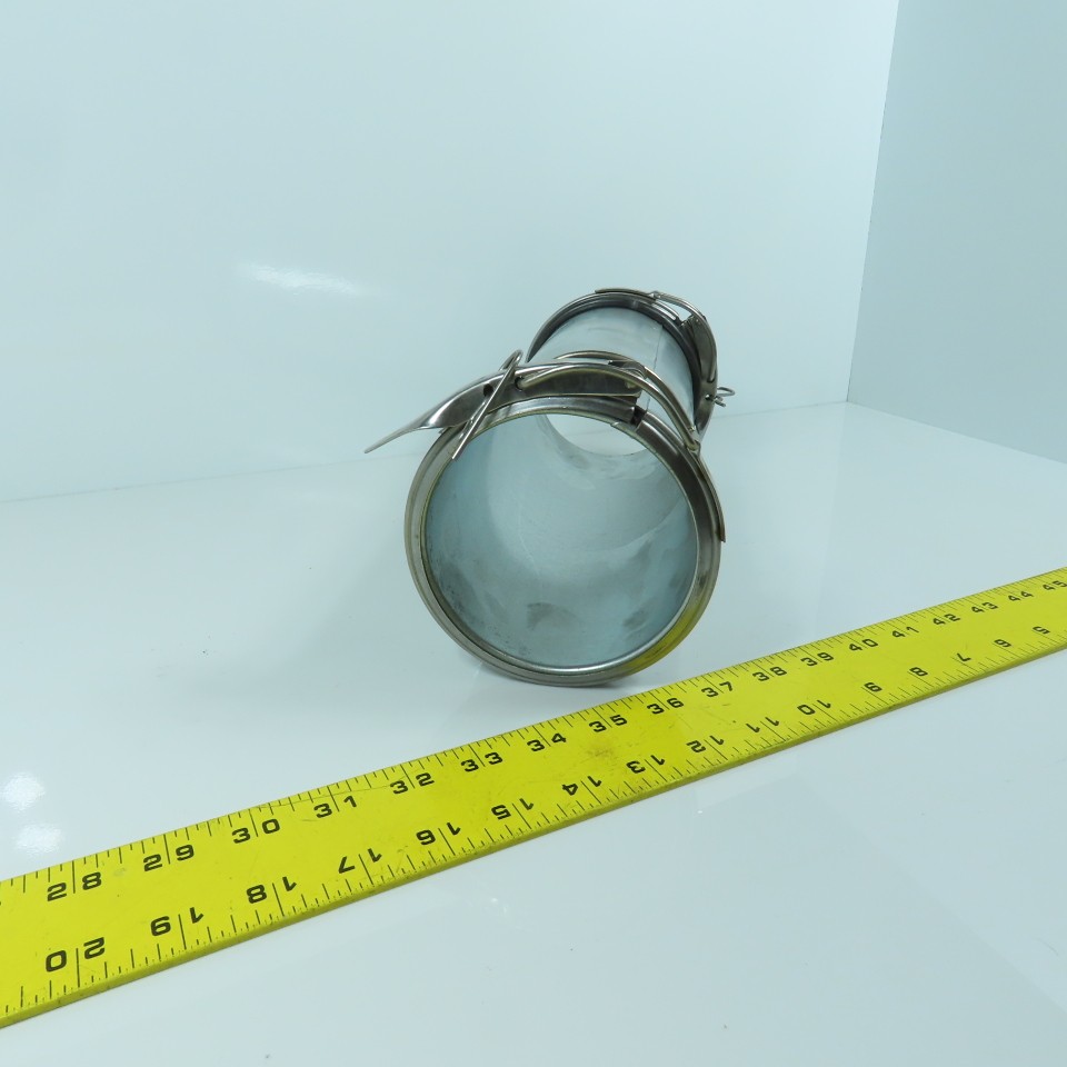 4″ Quick Clamp Rolled Edge Galvanized Steel Duct Pipe Coupling 11-1/2″ OAL