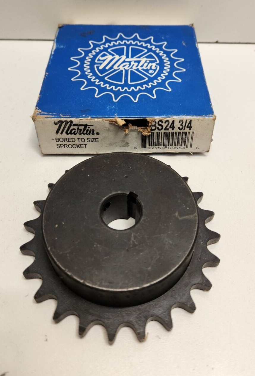 NEW OLD STOCK! MARTIN 3/4″ BORE 1/2″ PITCH 24T ROLLER CHAIN SPROCKET 40BS24 3/4