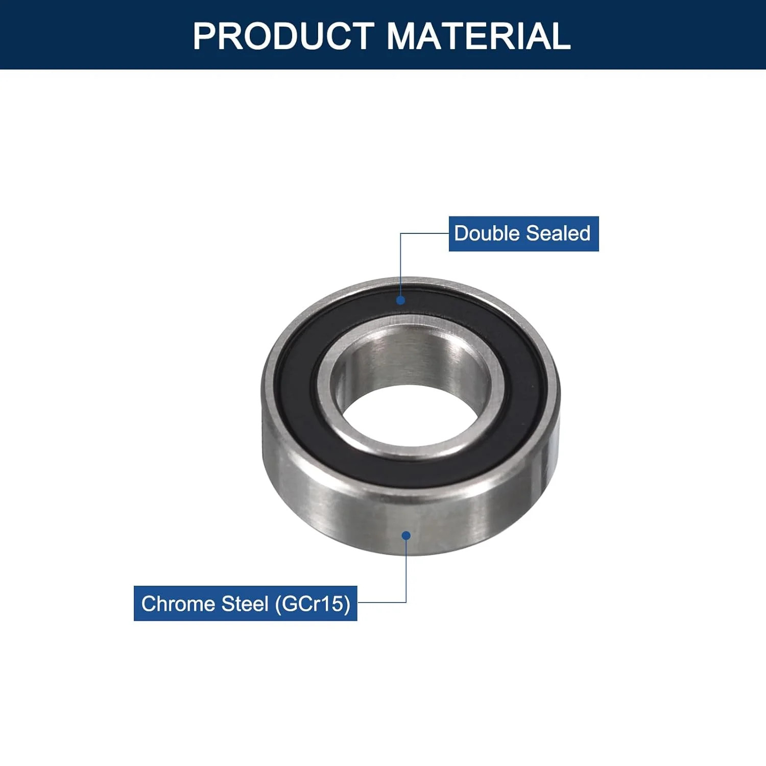 6204-2RS Deep Groove Ball Bearings, ID 20mm x OD 47mm x Width 14mm Double Rubber