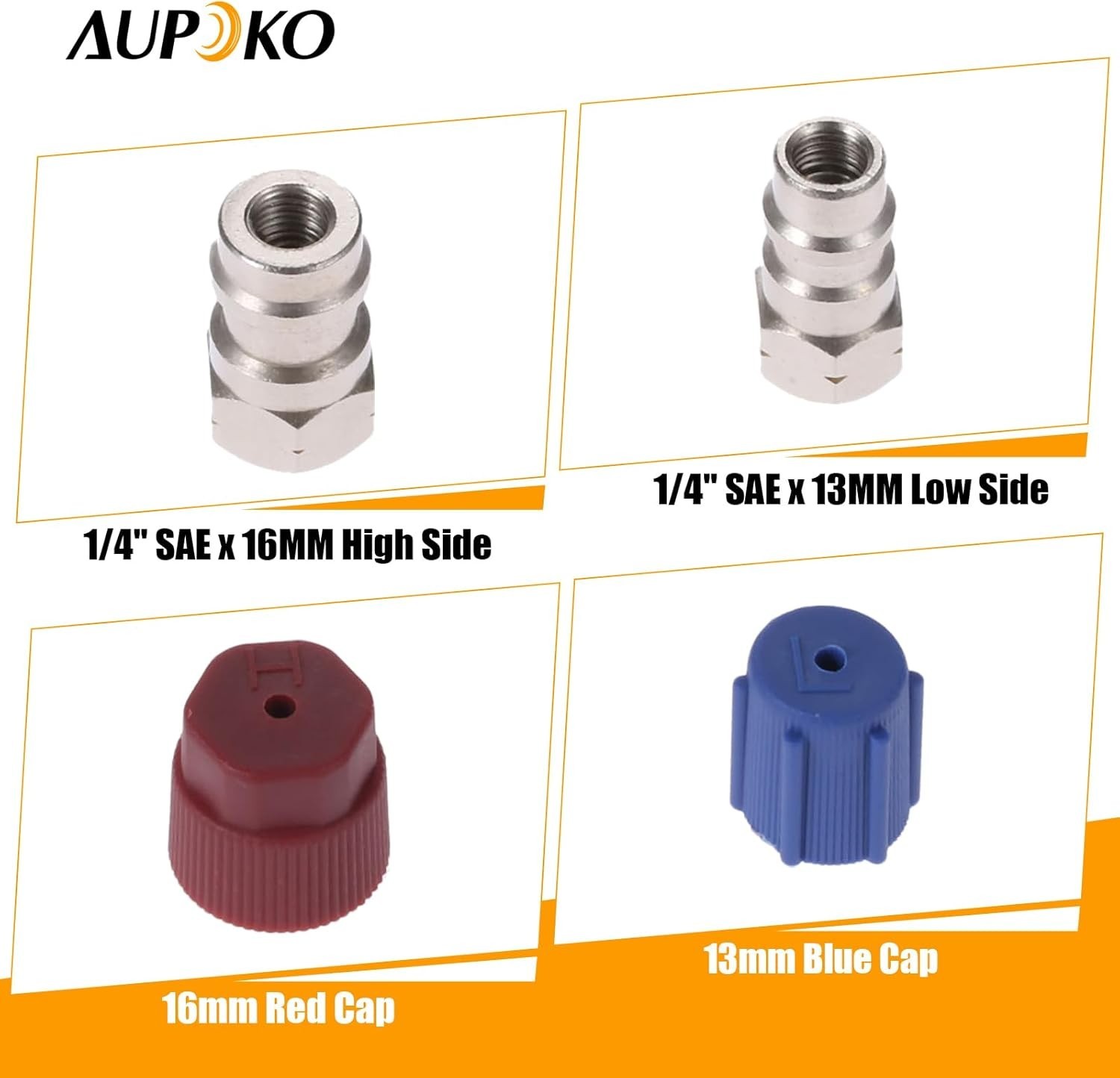 Aupoko R12 R22 to R134A Conversion Adapter Kit, R12 to R134A Retrofit Valve Fitt