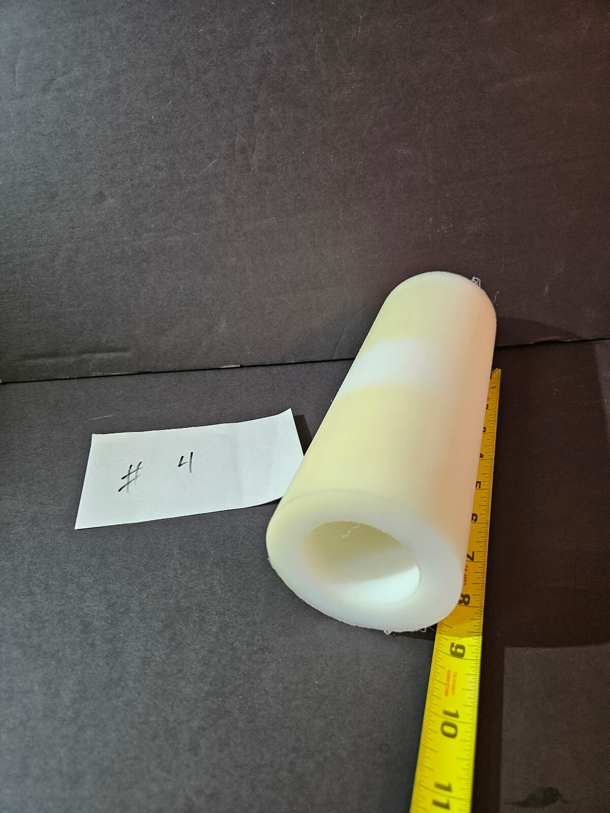 White Nylon Plastic Round Tube Cylinder Pipe Length 8 3/4″ OD 3 1/8 ID 1.850. #4