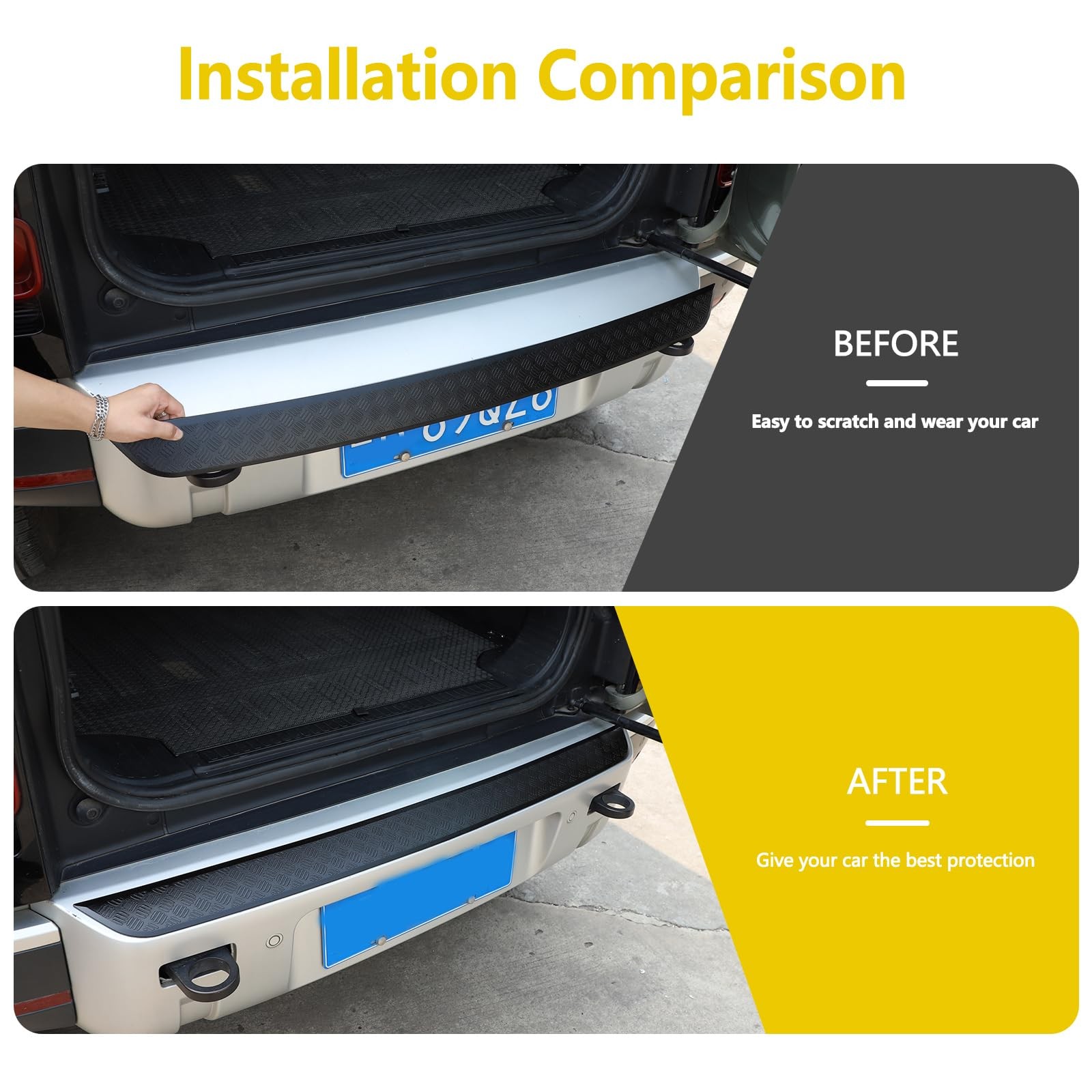 Bekantogy Car Rear Bumper Guard Trim Defender Exterior Kit Automotive Exterio…