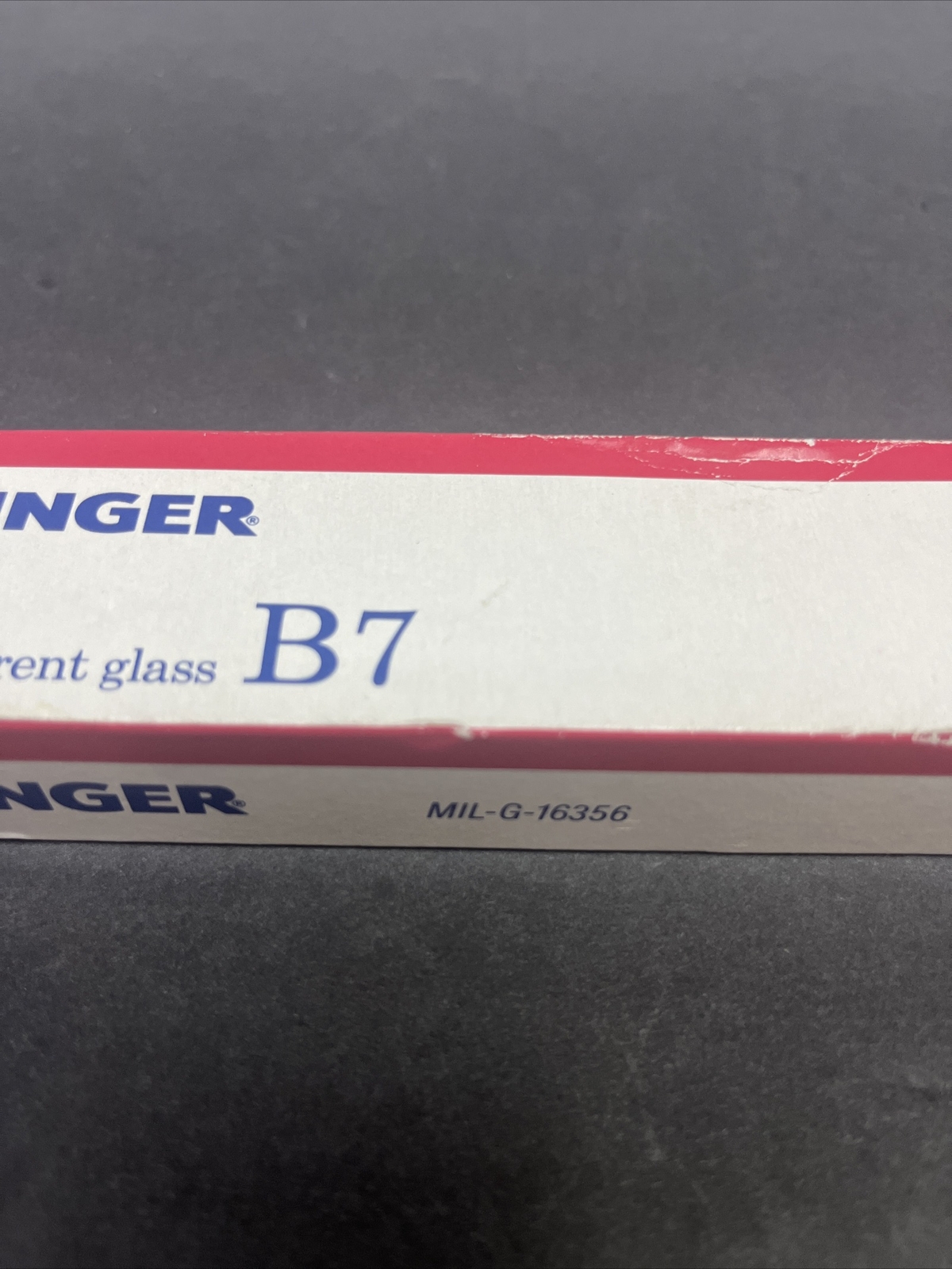 RARE VTG KLINGER MIL-G-16356 TRANSPARENT GLASS B-7 NEW OLD STOCK MADE IN AUSTRIA