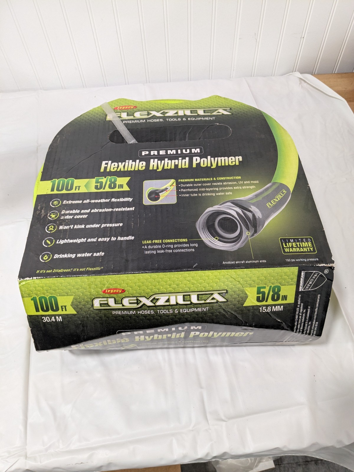 Legacy Garden Hose: 100 ft, 3/4″ GHT Thread, Hybrid Polymer, 150 psi HFZG5100YW