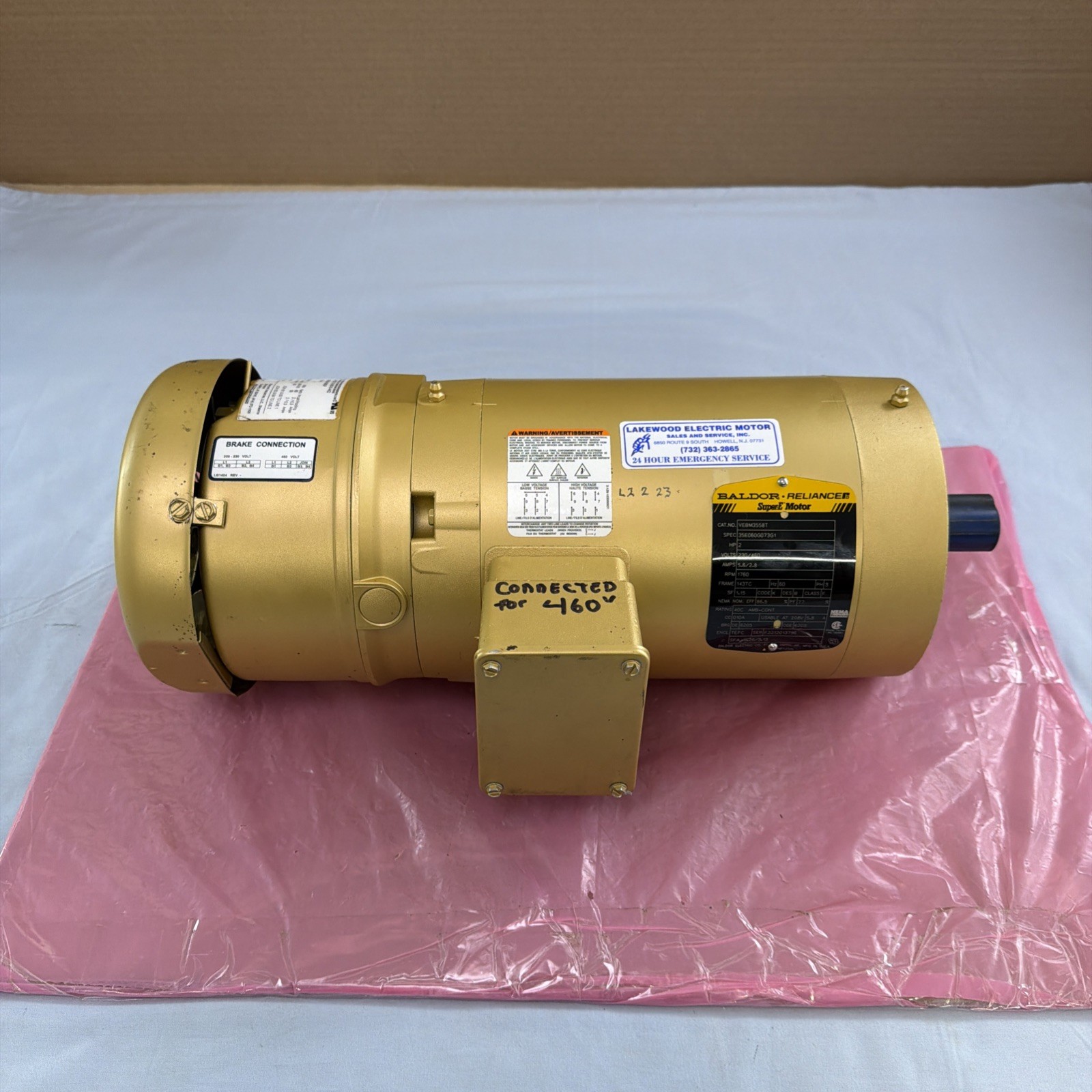 BALDOR VEBM3558T 35E060G073G1 105603100BQF 230/460V 5.6/2.8A NSNP