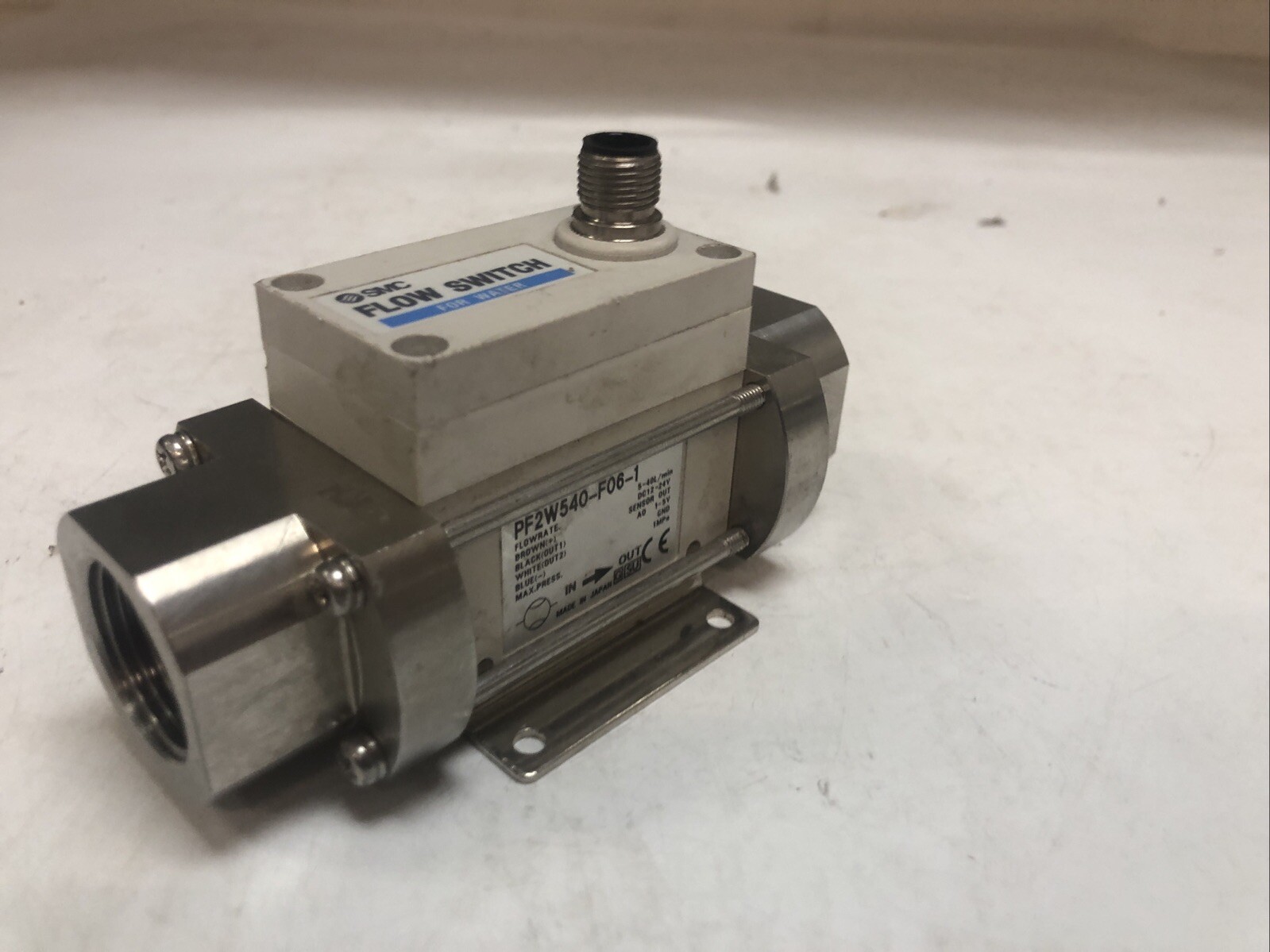 1 Used SMC PD2W540-F06-1 Flow Switch For Water, Flowrate 5-40L/min