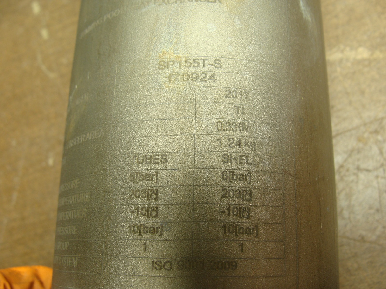 AB TITANIUM SHELL & TUBE HEAT EXCHANGER SP-155T-S 155,000 BTU/HR