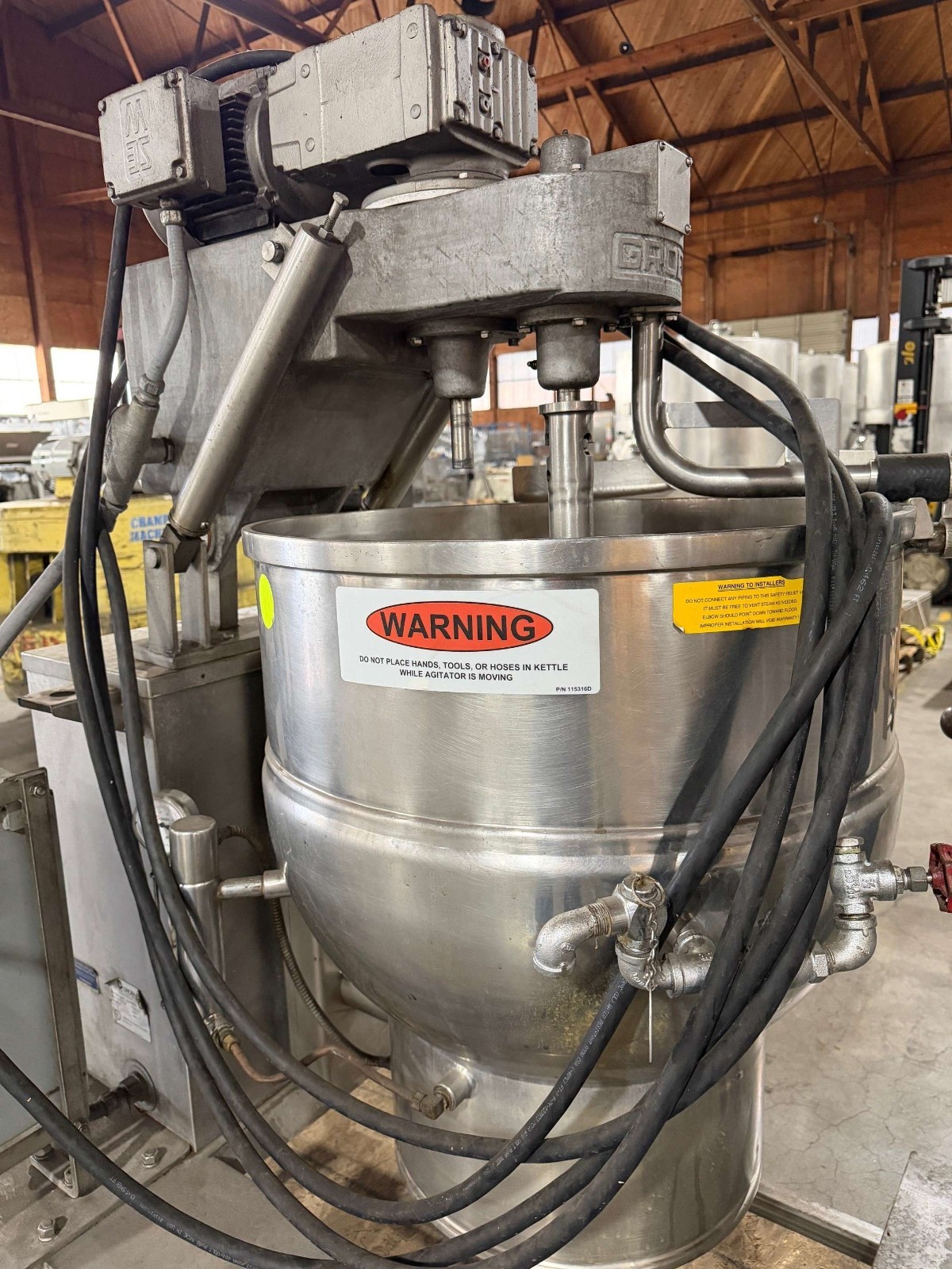 40 Gallon Jacketed Groen Kettle Mixer 50 PSI Capacity