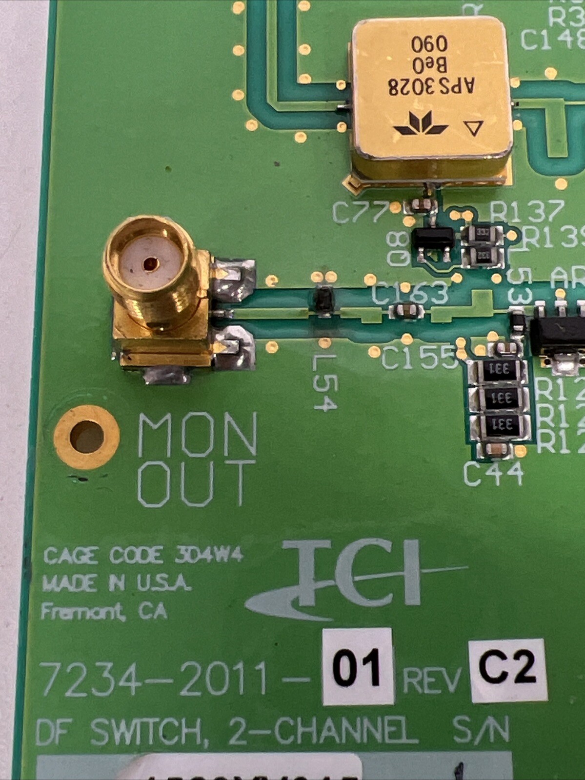 TCI 7234 , 7234-2011-01 Rev C2 , DF SWITCH , 2-CHANNEL , 7234-9011 Rev C