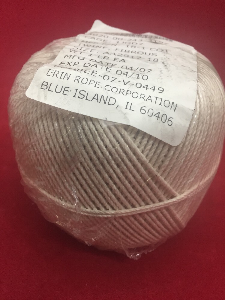 2 NEW 1 Lb. Spools ERIN ROPE Spool Cotton Twine 3 Strand Twisted Size 18 2,000′