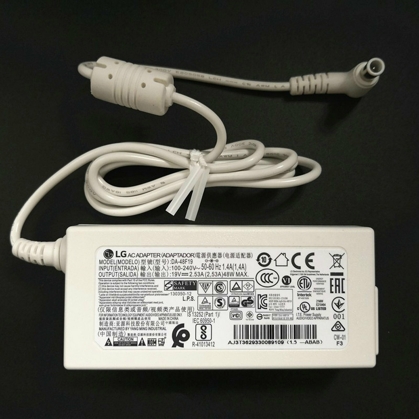 1pcs New AC Adapter Power Charger For LG 32MB25VQ DA-48F19 48W 19V 2.53A