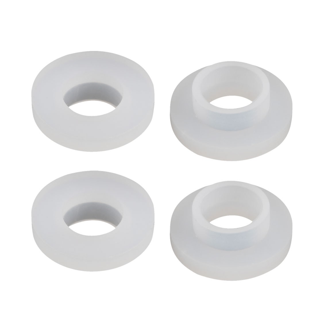 4Pc White Silica Gel Round Flat Washer Assortment Size 10x19x3mm Flat Washer