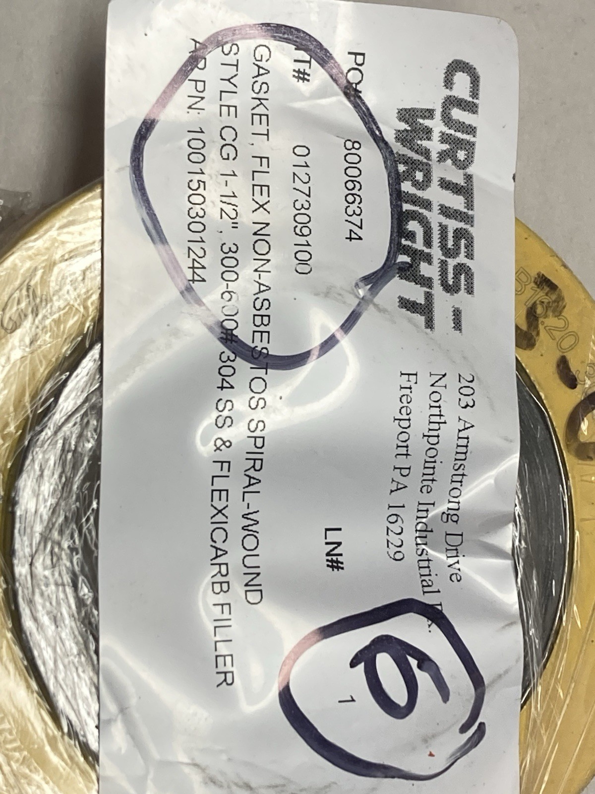 Curtiss-Wright,0127309100,Gasket Set 1-1/2 Inch 300/600 LOT OF 4