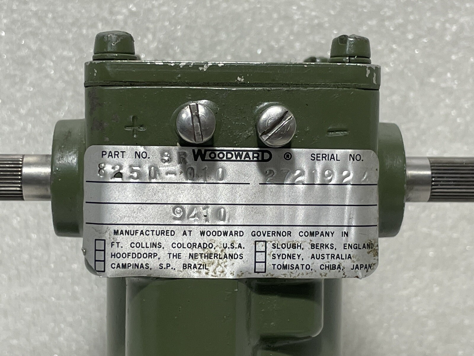Woodward ~ Actuator Hydraulic Governor ~ SR 8250-010 ~ Type 2301