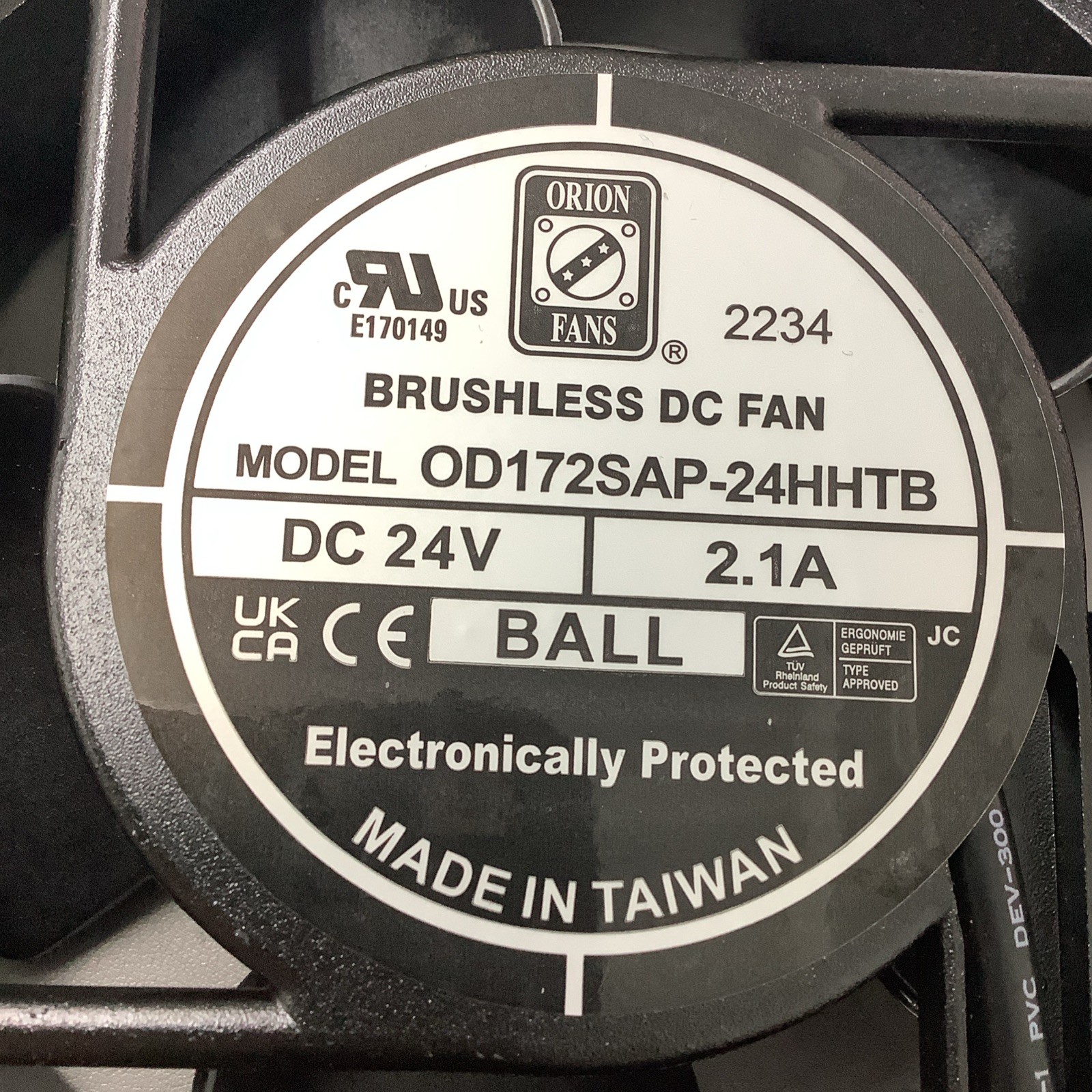 Orion Fans OD172SAP-24HHTB Brushless Fan 24VDC 2.1A (b222)