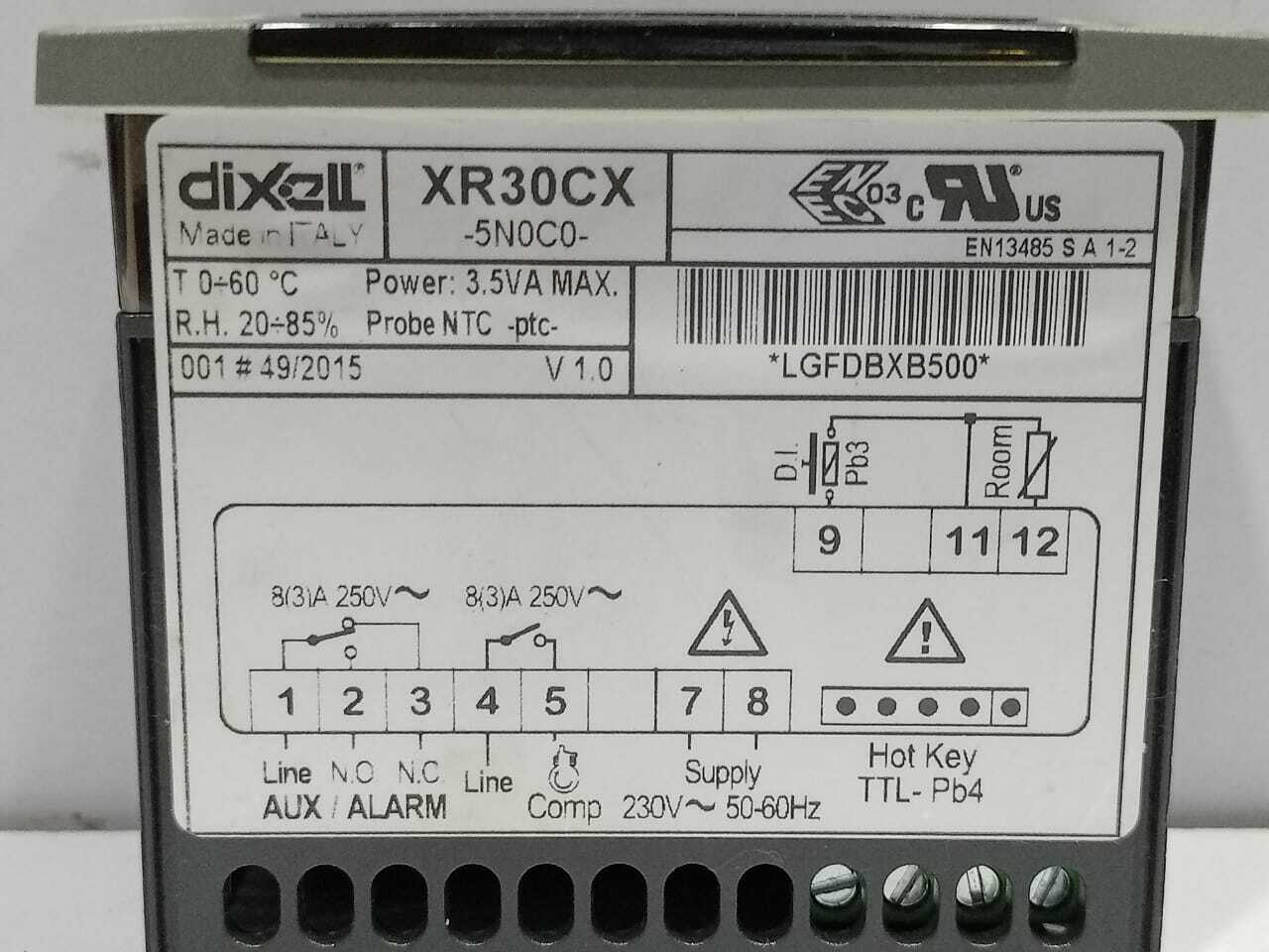 Dixell XR20CX-5N0c0 Temp.60C 3.5VA Max Temperature Controller