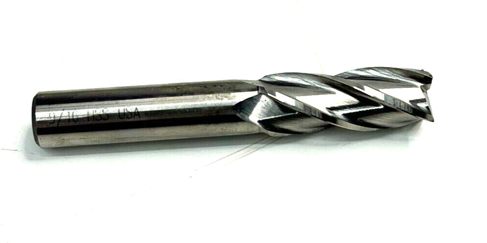 CLEVELAND C33162 END MILL 9/16″ OAL 3-3/8″ USEABLE LENGTH 1-3/8′ 4 SPIRAL FLATE