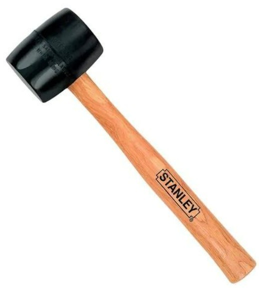 Stanley 57-516LA Rubber Mallet 13 oz Wooden Handle Black Soft Face Hammer