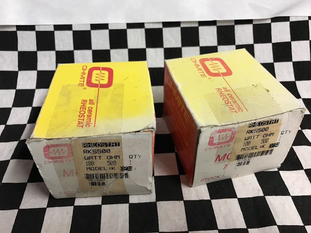 LOT OF 2, Rheostats 100watt 500ohm 1000V Std Shaft, SHIPSAMEDAY #1542A9