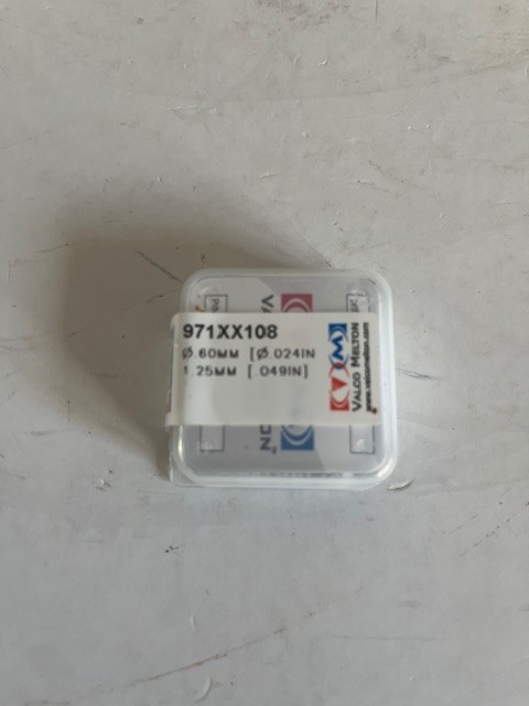 Valco Melton 971XX108 Hot Melt Glue Nozzle Straight 0.60mm Orifice 1.25mm NEW