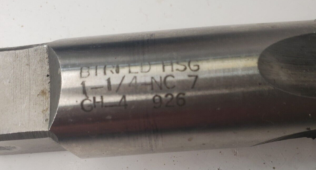 UNION BUTTERFIELD HSG 1-1/4-NC 7 GH-4 926 4 STRAIGHT FLUTE 2-5/8″ LOC 5-7/8 OAL