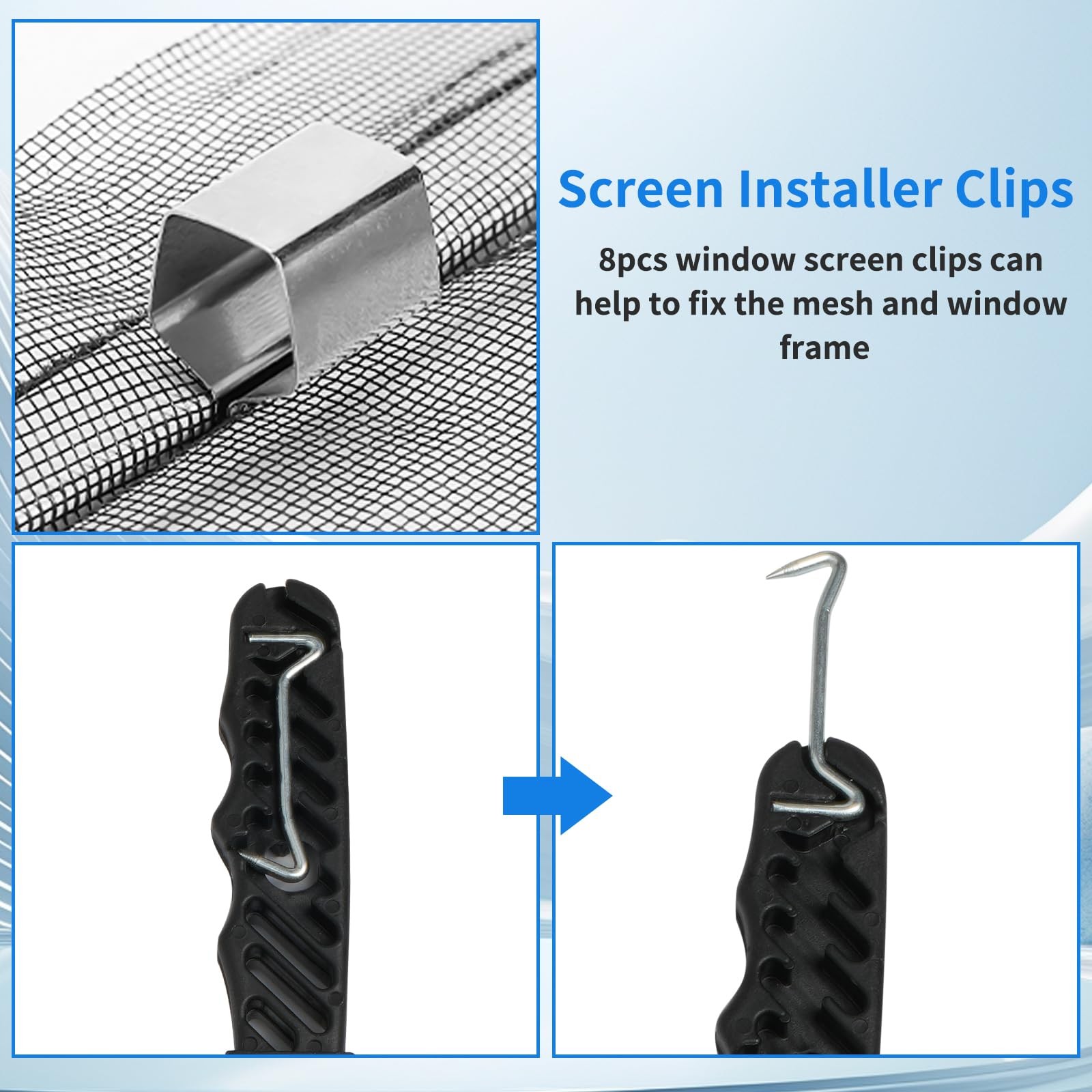 Window Screen Repair Kit, 48″x118″ Door Mesh Replacement Black