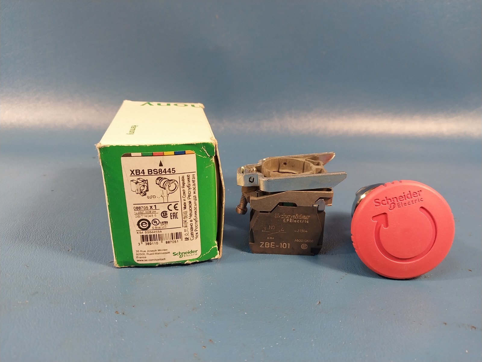 Schneider Electric XB4BS8445 Harmony XB4 Series Red E-Stop Button