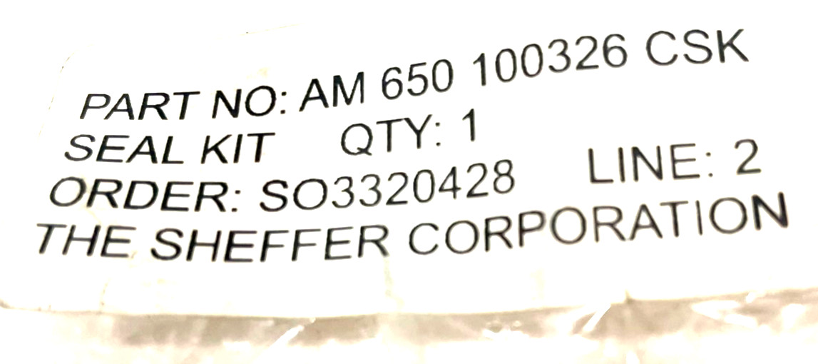 NEW SHEFFER CORP. AM 650-100326-CSK SEAL KIT AM 650100326CSK