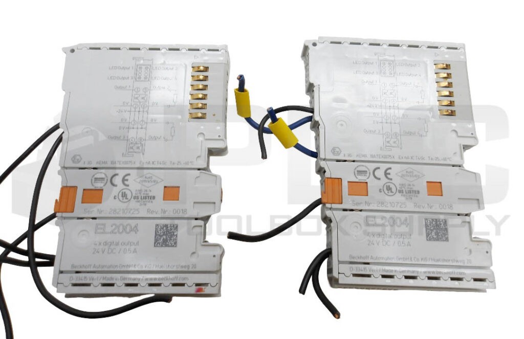 LOT OF 2 BECKHOFF EL2004 4X DIGITAL OUTPUT 24VDC 0.5A