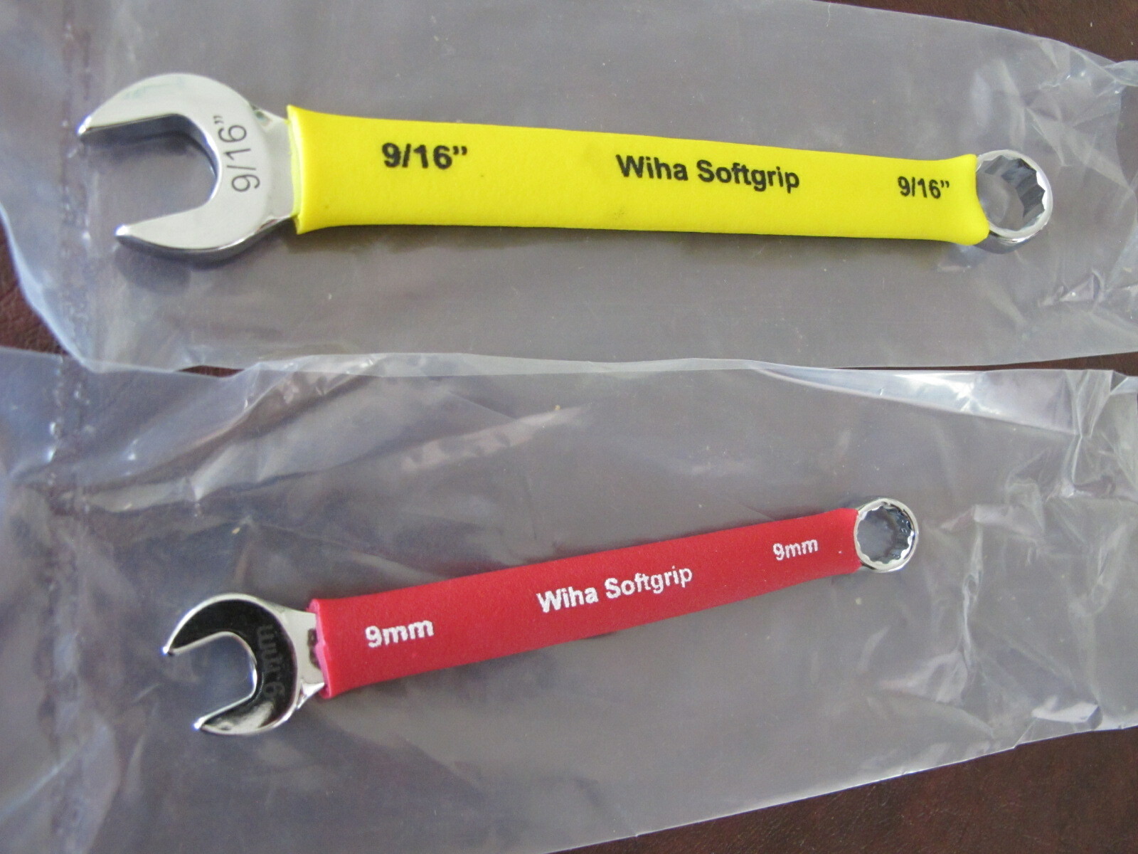 (2) Wiha 50005 50048 Soft Grip Combination Wrench Metric SPANNER 9mm 9/16″ 2-PCS