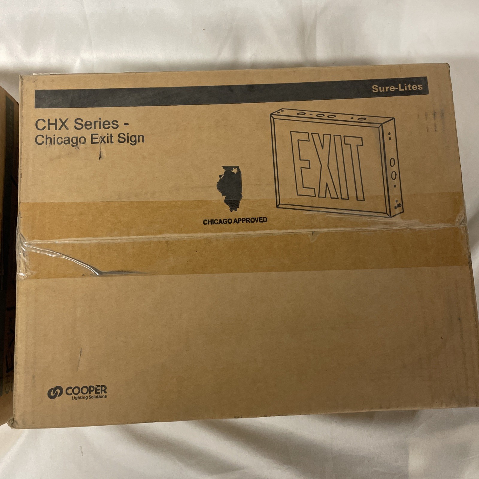 TWO SURE-LITES CHX71 LED EMERGENCY INTEGRATED EXIT SIGN