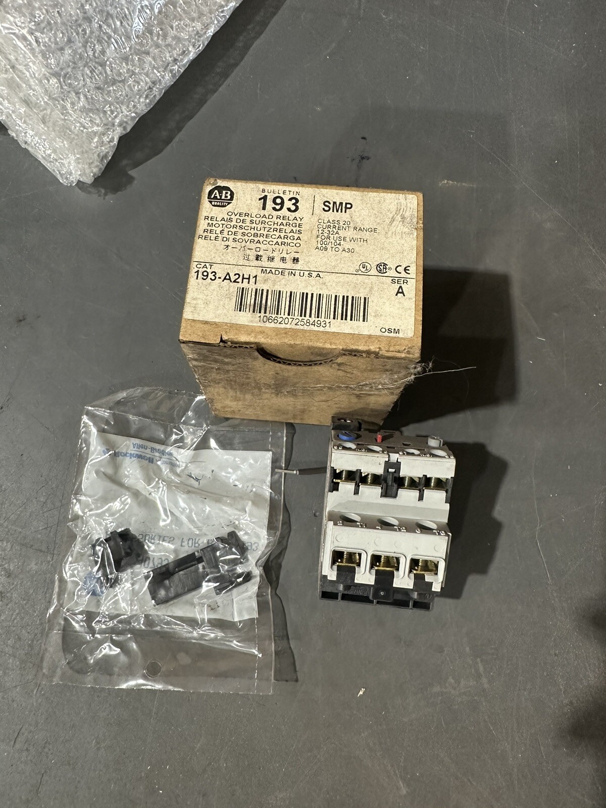 NEW A-B Allen Bradley 193-A2H1 Ser A Overload Relay 193A2H1 (SP16)