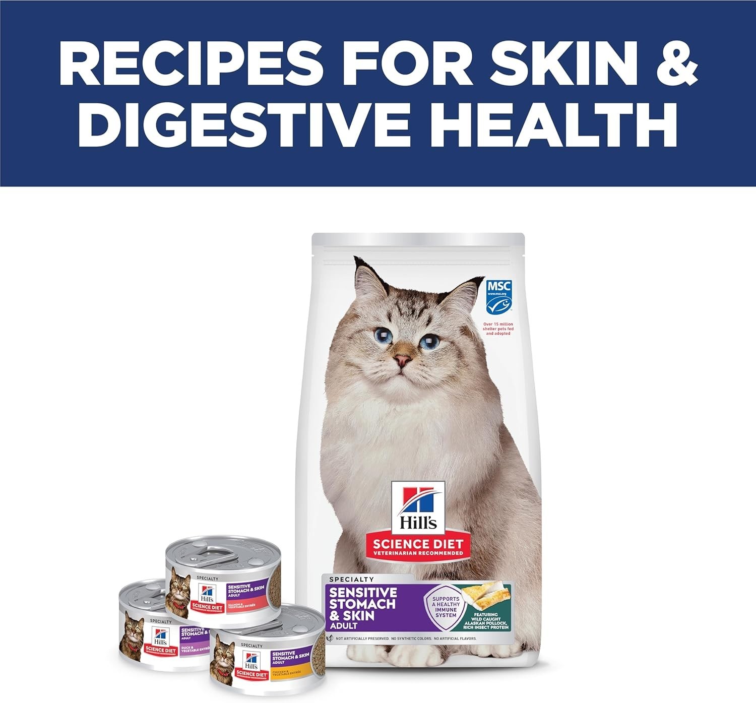 Hill’s Science Diet Sensitive Stomach Pollock Cat Food 6lb