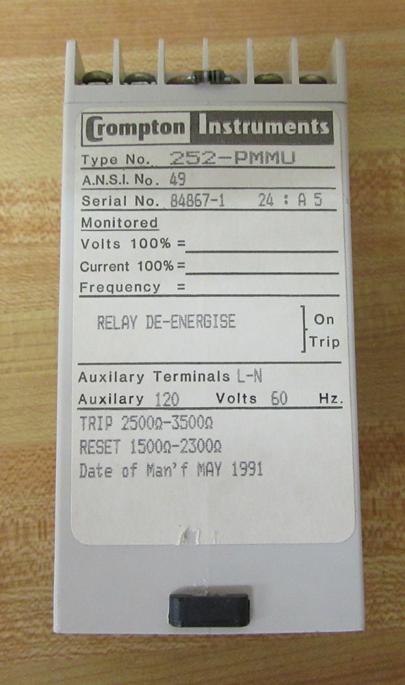 Crompton Instruments 252-PMMU Relay 252PMMU