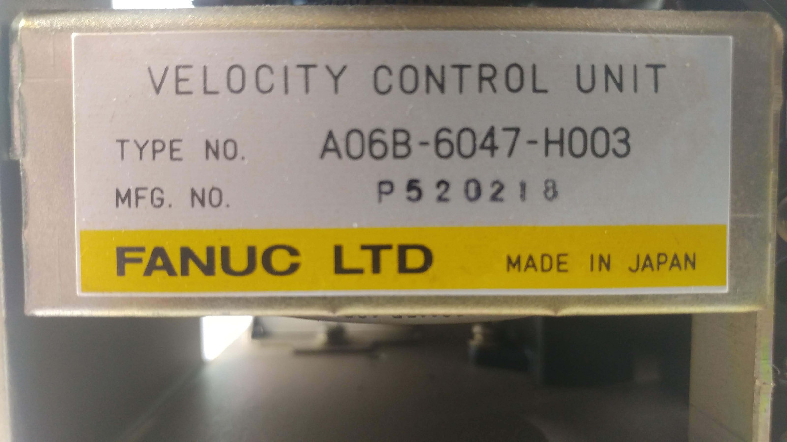 1 USED FANUC A06B-6047-H003 VELOCITY CONTROL UNIT ***MAKE OFFER***