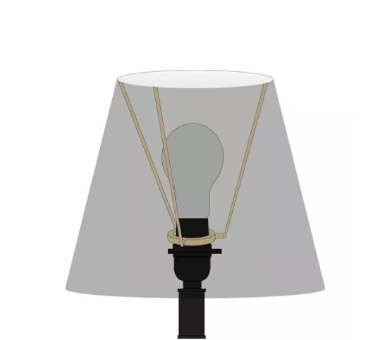 H B 14 in. Dia x 10 in. H Burlap Round Table Lamp Shade