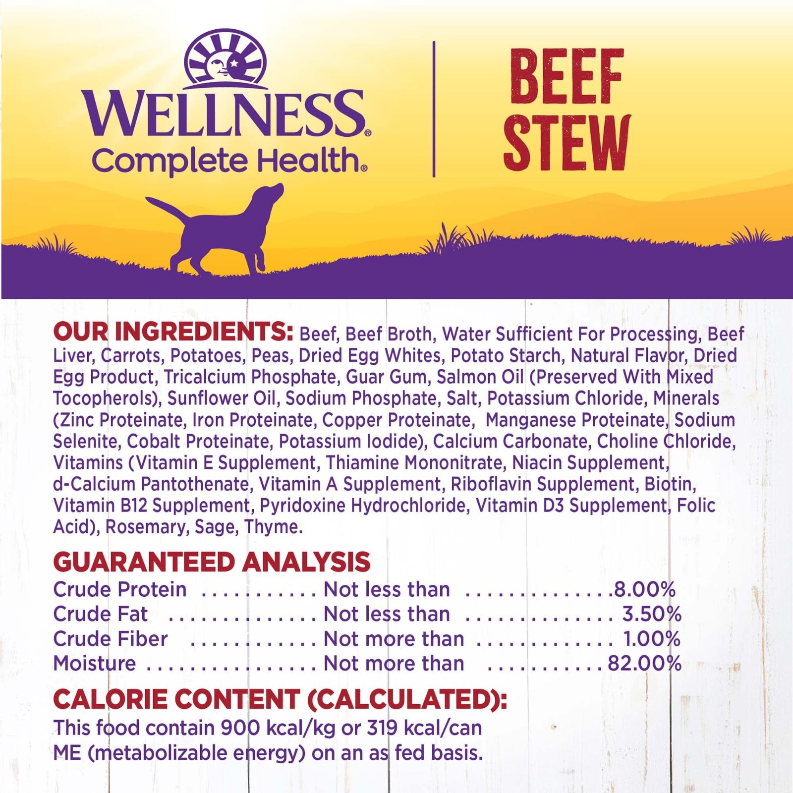 Wellness® Stews All Life Stage Wet Dog Food – Natural, Beef, 12.5 oz – 24 count