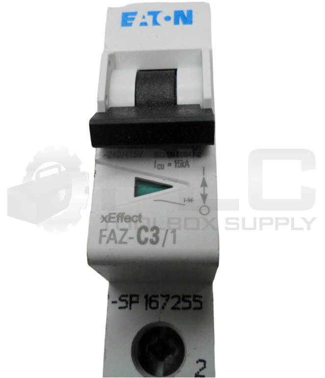 LOT OF 2 NEW EATON FAZ-C3/1 CIRCUIT BREAKER 277VAC 48VDC 3A