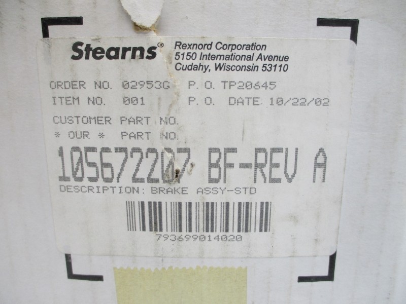STEARNS 105672207BF 95/115V 4.3/.3A NSMP
