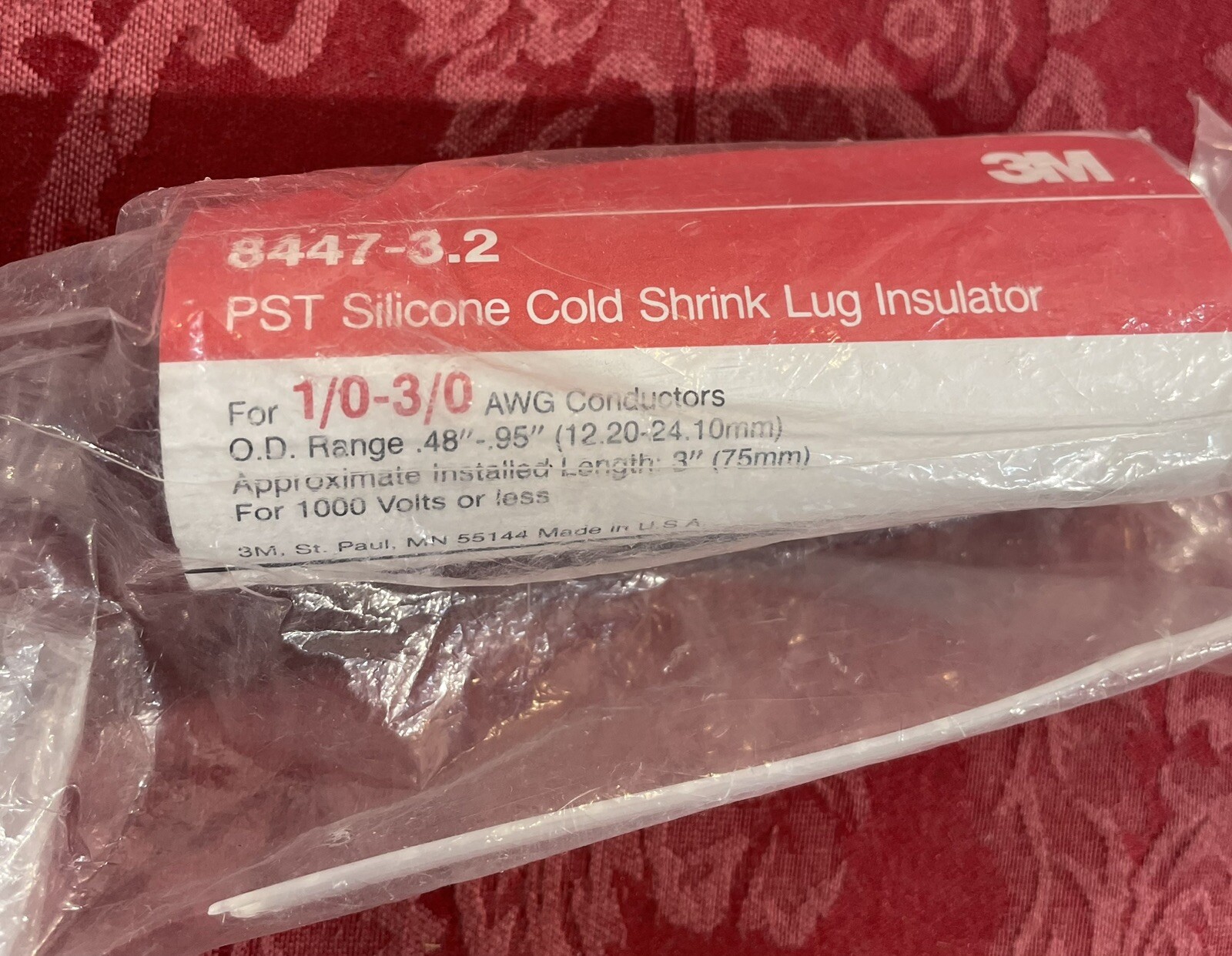 3M 8447-3.2 Shrink Tubing,0.56In Id,WHITE ,3In