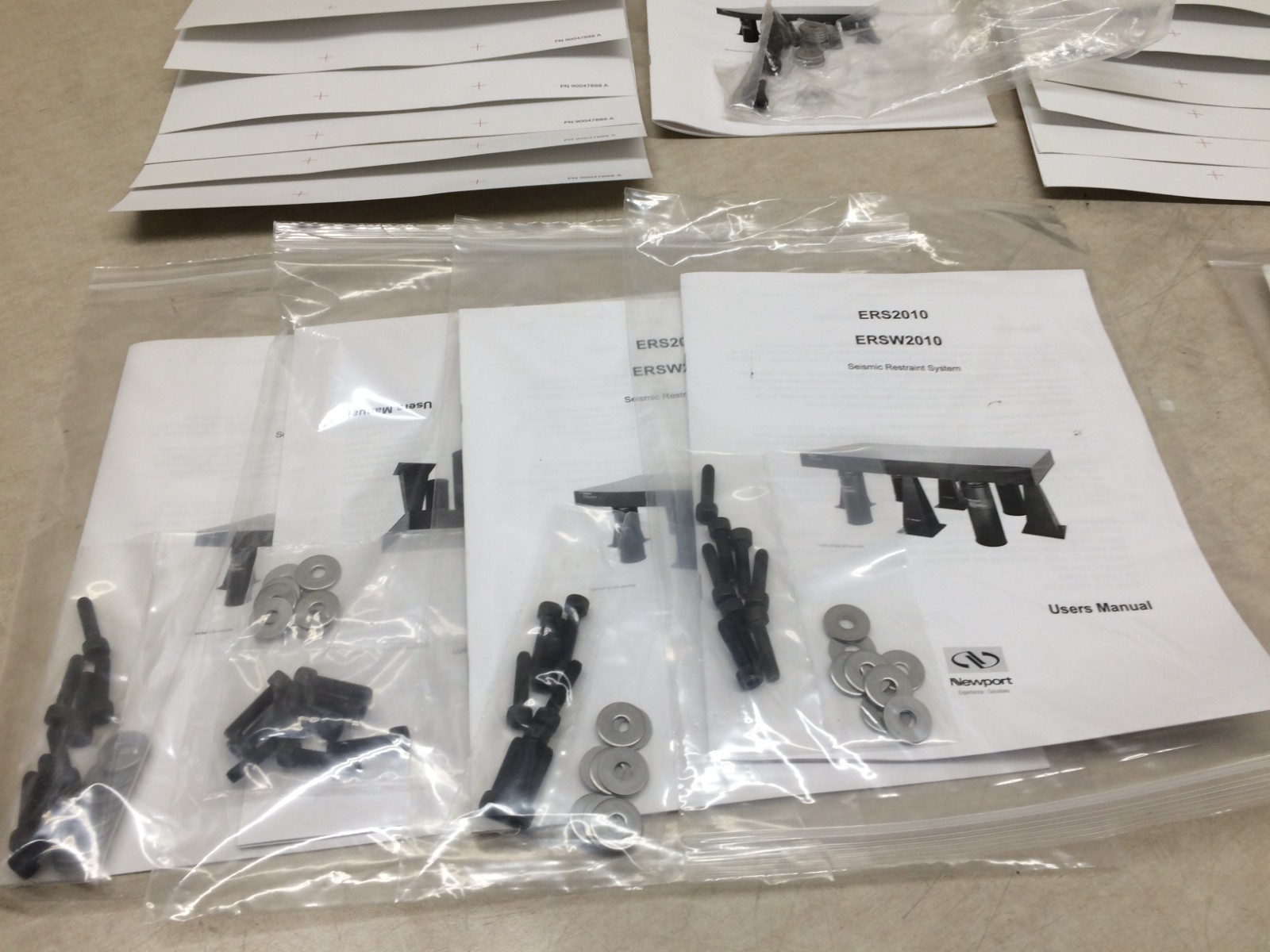 Lot of Newport ERSW2010 ERS2010 Siesmic Restraint System Manuals Templates