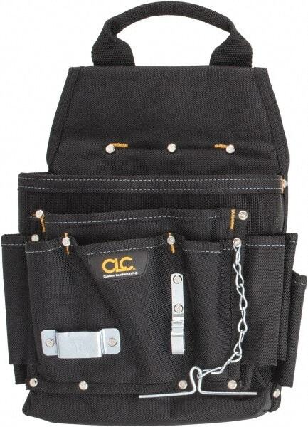 CLC 5505 Tool Pouch: 12 Pockets, Polyester, Black Nylon, Black