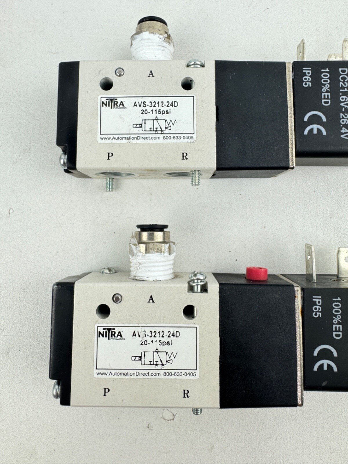 x(2) NITRA AVS-3212-24D SINGLE SOLENOID VALVE 24V, 1/4″ NPT, 3-PORT, 2-POSITION